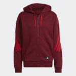 هودي اديداس فيوتشر ايكون ثلاث خطوط للرجال لون أحمر-adidas Mens' Future Icons 3-Stripes Full-Zip Hoodie - Red