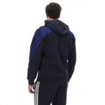 ⁦هودي اديداس فيوتشر ايكون ثلاث خطوط للرجال لون أزرق-adidas Mens' Future Icons 3-Stripes Full-Zip Hoodie - Blue⁩ - الصورة ⁦4⁩