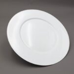 ⁦صحن تقديم بورسلان بتصميم دائري قطر 27.8 سم لون أبيض⁩ - الصورة ⁦2⁩