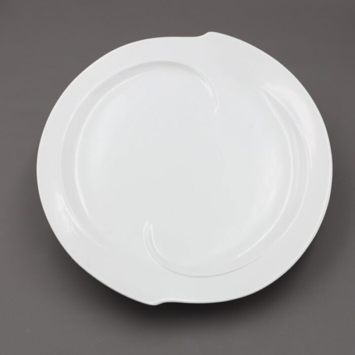 ⁦صحن تقديم بورسلان بتصميم دائري قطر 30 سم لون أبيض⁩ - الصورة ⁦2⁩