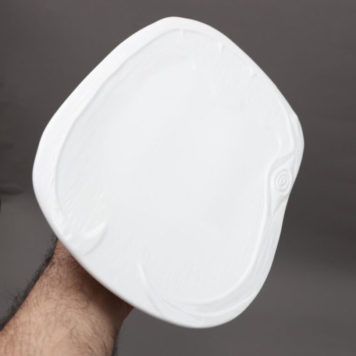 ⁦صحن تقديم بورسلان بتصميم شبه مستطيل طول 35×22 سم لون أبيض⁩ - الصورة ⁦3⁩