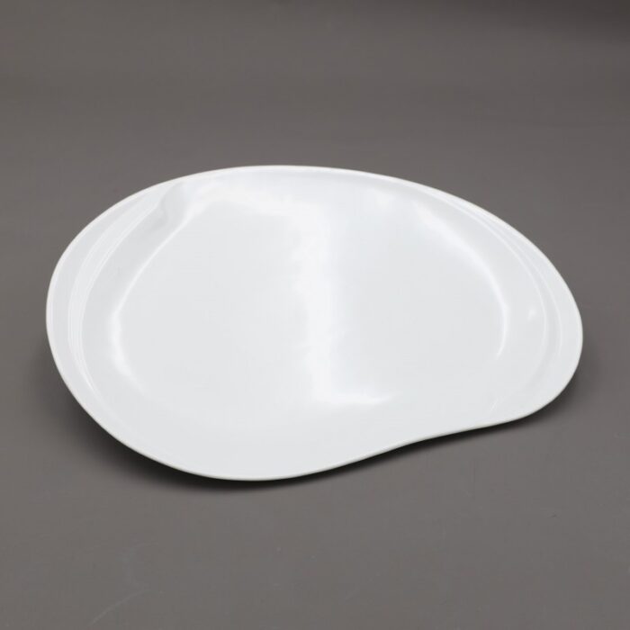 ⁦صحن تقديم بورسلان بتصميم هندسي عصري طول 30×13سم لون أبيض⁩ - الصورة ⁦2⁩