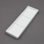 صحن بورسلان مستطيل حجم 20×6 سم لون أبيض