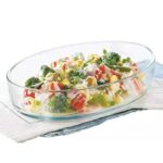 ⁦طقم borcam زجاج حراري  بتصميم بيضاوي من قطعتين شفاف سعة 1.55+3.2 لتر⁩ - الصورة ⁦2⁩