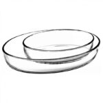 ⁦طقم borcam زجاج حراري  بتصميم بيضاوي من قطعتين شفاف سعة 1.55+3.2 لتر⁩ - الصورة ⁦5⁩