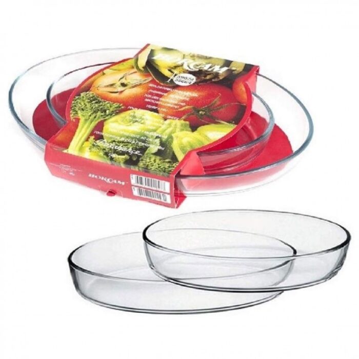 ⁦طقم borcam زجاج حراري  بتصميم بيضاوي من قطعتين شفاف سعة 1.55+3.2 لتر⁩ - الصورة ⁦6⁩