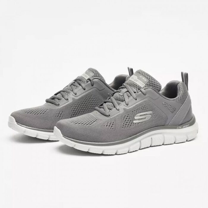 ⁦حذاء سكيتشرز تراك برودر للرجال لون رمادي ونعل أبيض- Skechers Men's Sport Track Broader Shoes⁩ - الصورة ⁦7⁩