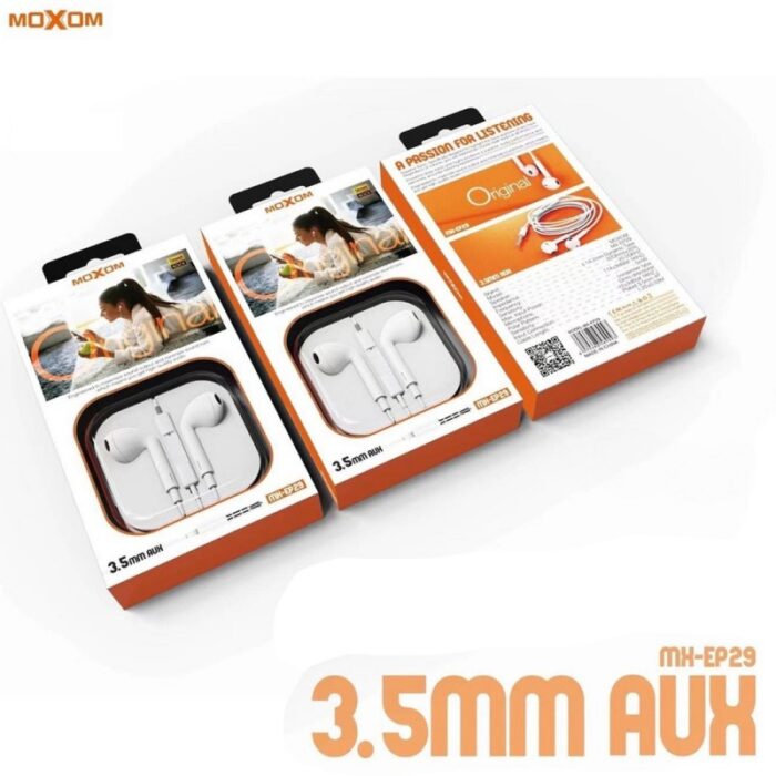 10330610_67db97a179bd4 سماعة أذن سلكية مع ميكروفون من موكسوم MX-EP29 لون أبيض - الصورة 1