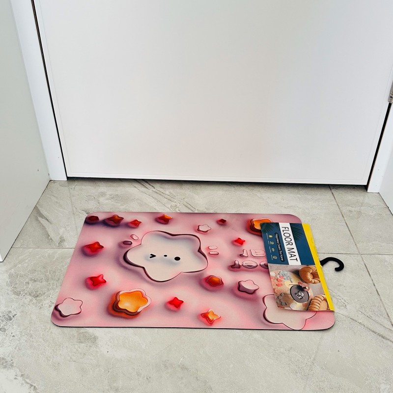 ⁦دعسة سيلكون حجم 45×65 سم برسومات ورد لون زهري⁩ - الصورة ⁦1⁩