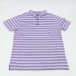 ⁦تيشيرت بأكمام قصيرة بتصميم بولو مخطط لون بنفسجي⁩ - الصورة ⁦2⁩