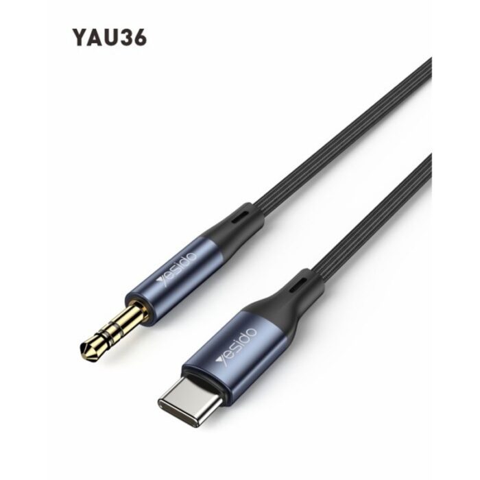 ⁦كابل يسيدو محول صوت Aux منفذ تايب سي إلى 3.5 ميلي طول 1 متر- Yesido Yau36 AUX Adapter Widely Compatible With most Type C Cable⁩ - الصورة ⁦2⁩