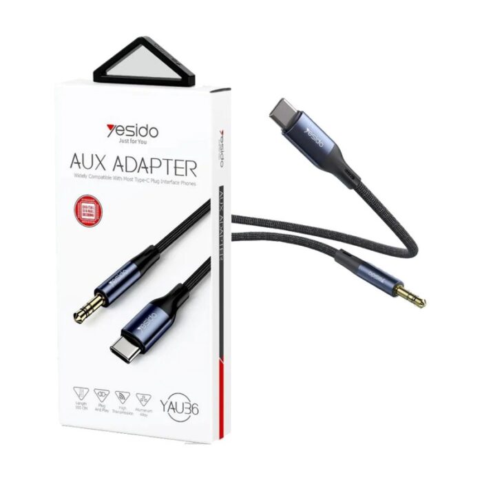 ⁦كابل يسيدو محول صوت Aux منفذ تايب سي إلى 3.5 ميلي طول 1 متر- Yesido Yau36 AUX Adapter Widely Compatible With most Type C Cable⁩ - الصورة ⁦4⁩