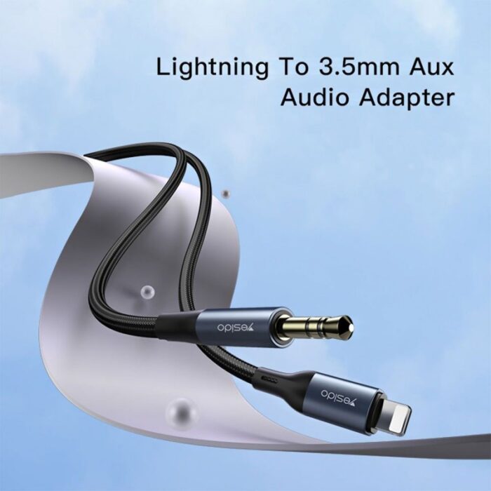 ⁦كابل يسيدو محول صوت Aux منفذ لايتينج إلى 3.5 ميلي طول 1 متر- Yesido Yau35 AUX Adapter IP To 3.5MM Audio Cable⁩ - الصورة ⁦4⁩