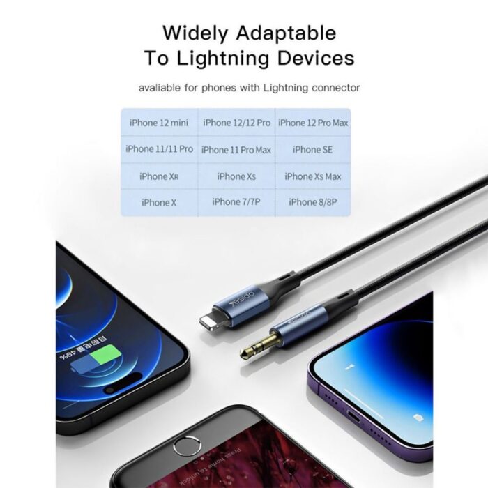 ⁦كابل يسيدو محول صوت Aux منفذ لايتينج إلى 3.5 ميلي طول 1 متر- Yesido Yau35 AUX Adapter IP To 3.5MM Audio Cable⁩ - الصورة ⁦6⁩