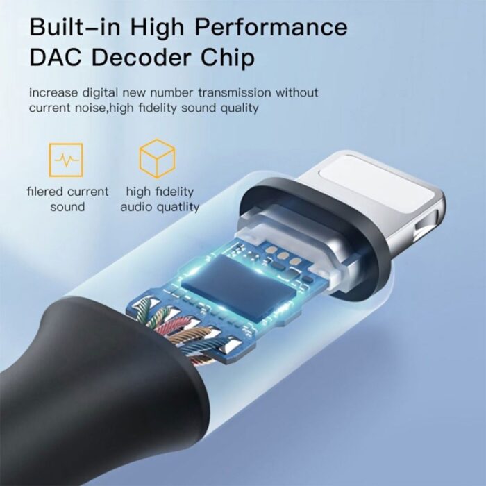 ⁦كابل يسيدو محول صوت Aux منفذ لايتينج إلى 3.5 ميلي طول 1 متر- Yesido Yau35 AUX Adapter IP To 3.5MM Audio Cable⁩ - الصورة ⁦7⁩