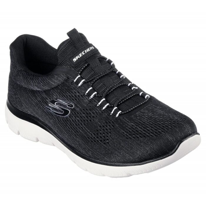 10330855_67db98a45cf10 حذاء سكيتشرز سوميتس- فان فلير للنساء لون أسود ونعل أبيض- Skechers Women's Summits - Fun Flair Shoes - الصورة 1
