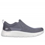 ⁦حذاء سكيتشرز جو ووك للرجال لون رمادي ونعل أبيض- Skechers Men's GO WALK Flex - Impeccable II Shoes⁩ - الصورة ⁦2⁩
