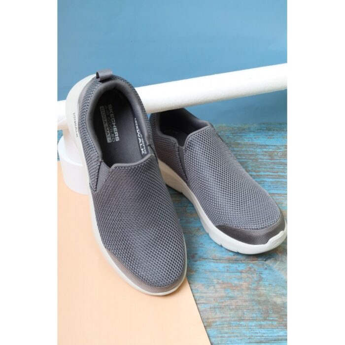 ⁦حذاء سكيتشرز جو ووك للرجال لون رمادي ونعل أبيض- Skechers Men's GO WALK Flex - Impeccable II Shoes⁩ - الصورة ⁦8⁩
