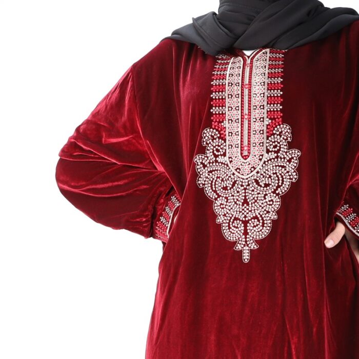 ⁦دشداشة ستاتية لون خمري⁩ - الصورة ⁦3⁩