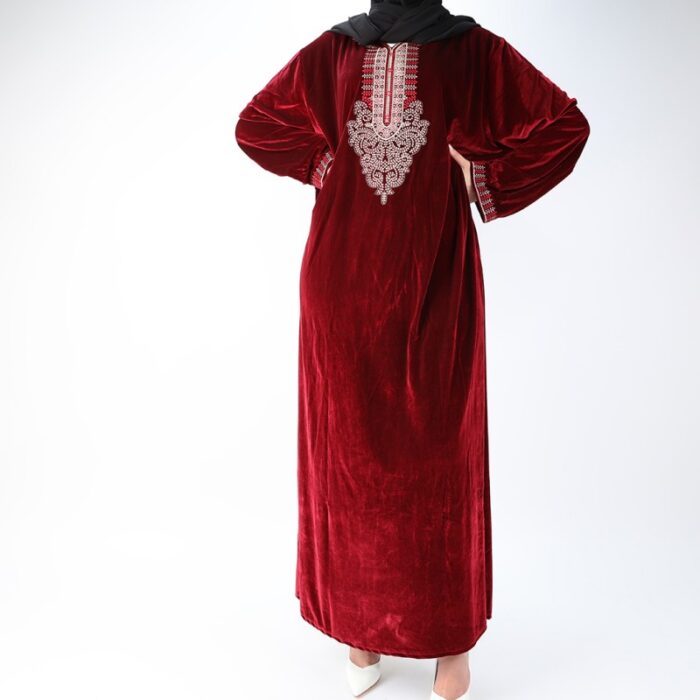 ⁦دشداشة ستاتية لون خمري⁩ - الصورة ⁦6⁩