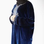 ⁦دشداشة ستاتية مخمل لون كحلي⁩ - الصورة ⁦3⁩