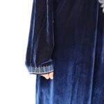 ⁦دشداشة ستاتية مخمل لون كحلي⁩ - الصورة ⁦4⁩
