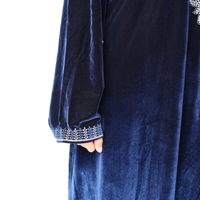 ⁦دشداشة ستاتية مخمل لون كحلي⁩ - الصورة ⁦4⁩