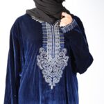 ⁦دشداشة ستاتية مخمل لون كحلي⁩ - الصورة ⁦5⁩