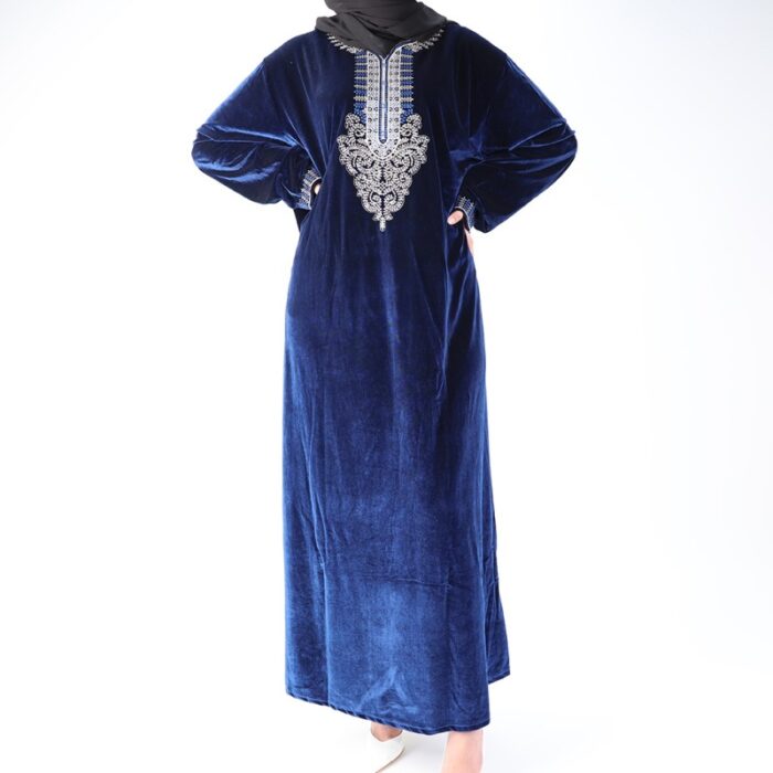 ⁦دشداشة ستاتية مخمل لون كحلي⁩ - الصورة ⁦6⁩