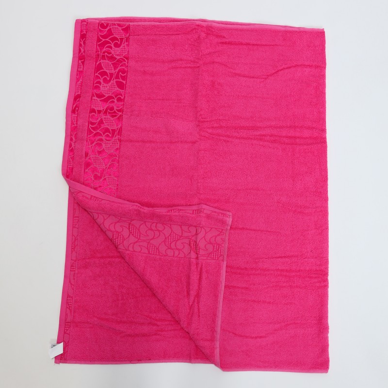 ⁦منشفة قطنية للإستحمام حجم كبير لون زهري⁩ - الصورة ⁦1⁩