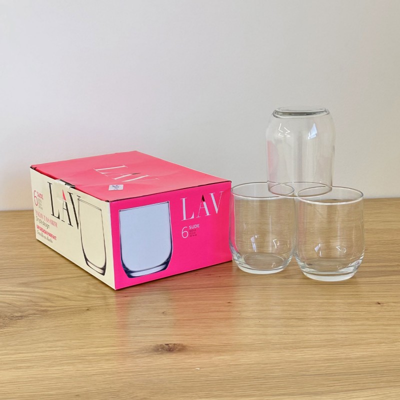 ⁦طقم كاسات للمشروبات والعصائر شفاف عدد 6 من LAV⁩ - الصورة ⁦1⁩