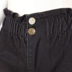 ⁦بنطال جينز بوي فريند للنساء لون أسود موشح بني⁩ - الصورة ⁦6⁩