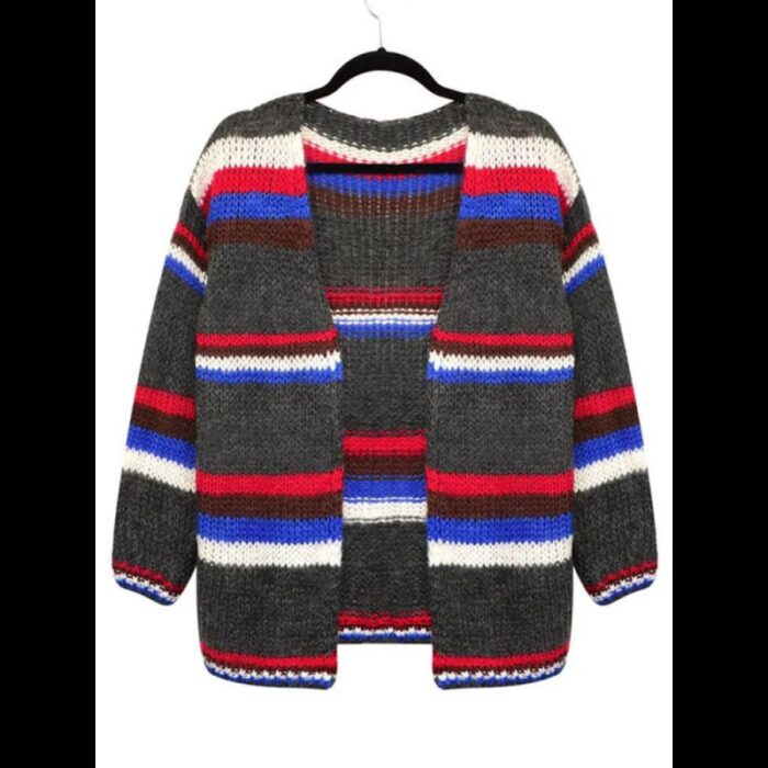 10331270_67db9a4ec3273 جاكيت صوف للنساء بأكمام بألوان متعددة - الصورة 1