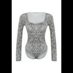 ⁦بلوزة تريندول بودي سوت للنساء بيج وأسود⁩ - الصورة ⁦6⁩