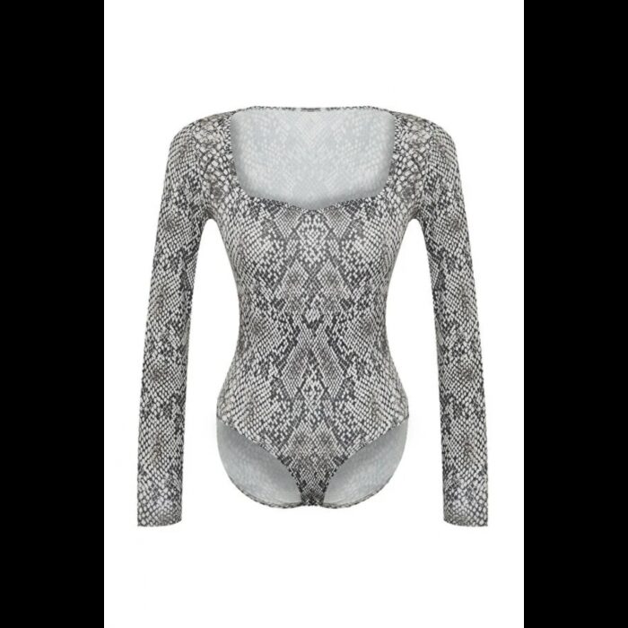 ⁦بلوزة تريندول بودي سوت للنساء بيج وأسود⁩ - الصورة ⁦6⁩