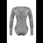 ⁦بلوزة تريندول بودي سوت للنساء بيج وأسود⁩ - الصورة ⁦8⁩