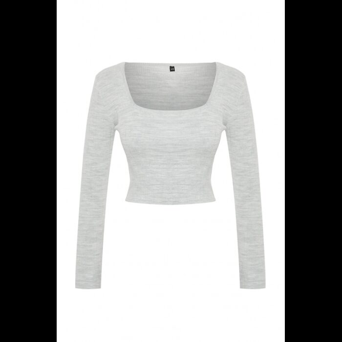 ⁦بلوزة تريندول بأكمام طويلة قابل للتمدد للنساء لون سكني⁩ - الصورة ⁦6⁩