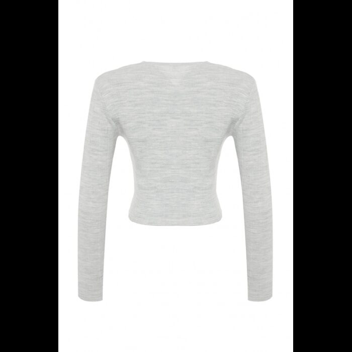 ⁦بلوزة تريندول بأكمام طويلة قابل للتمدد للنساء لون سكني⁩ - الصورة ⁦7⁩