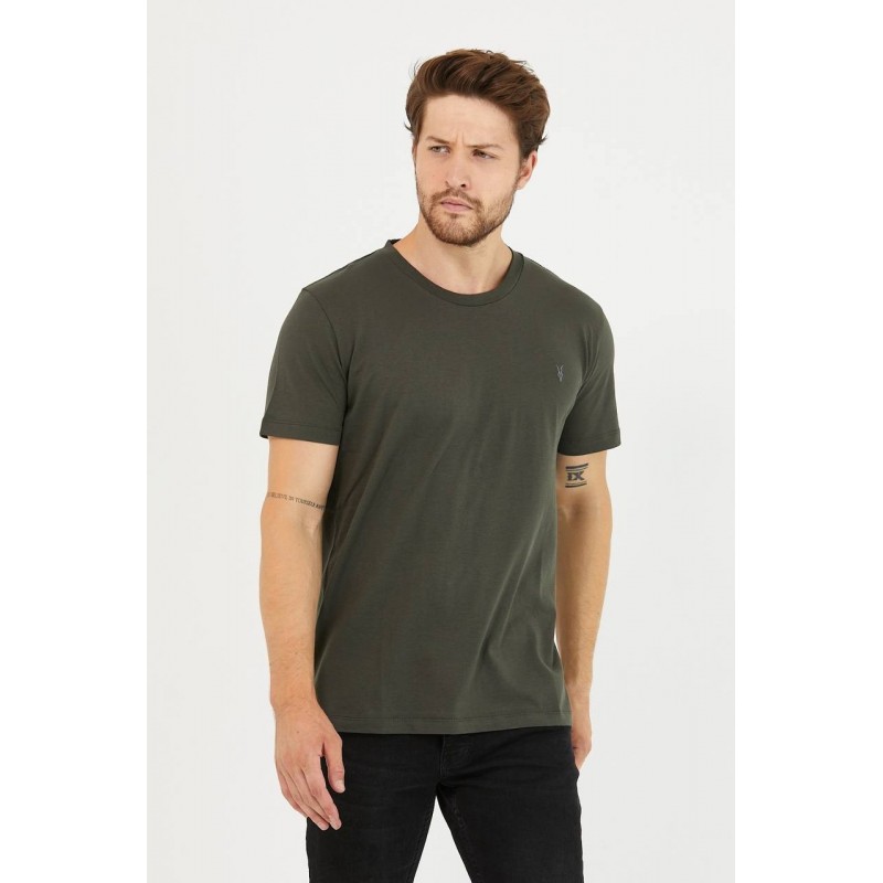 ⁦T-Shirt قطني شبابي لون اخضر⁩ - الصورة ⁦1⁩