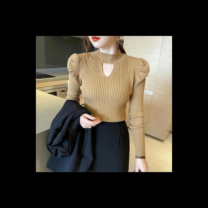 10331437_67db9b4dc08d7 بلوزة DMC بأكمام طويلة للنساء لون بيج غامق - الصورة 1