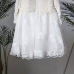 ⁦طقم فستان للأطفال لون أبيض وسكري⁩ - الصورة ⁦3⁩