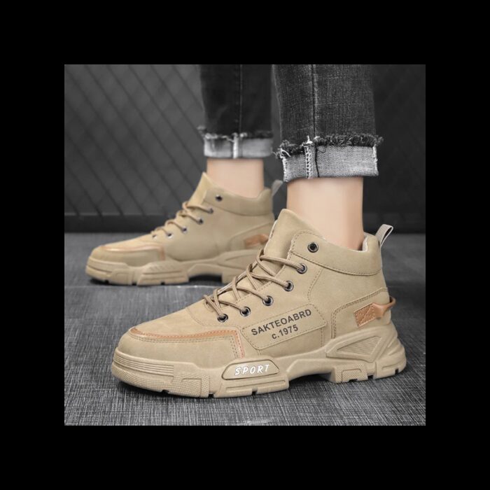 ⁦حذاء كاجوال ساق متوسط للرجال لون بيج- Fashion Mens Running Shoes⁩ - الصورة ⁦3⁩