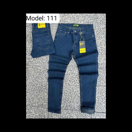 بنطلون جينز شبابي بتصميم سكيني للرجال لون أزرق