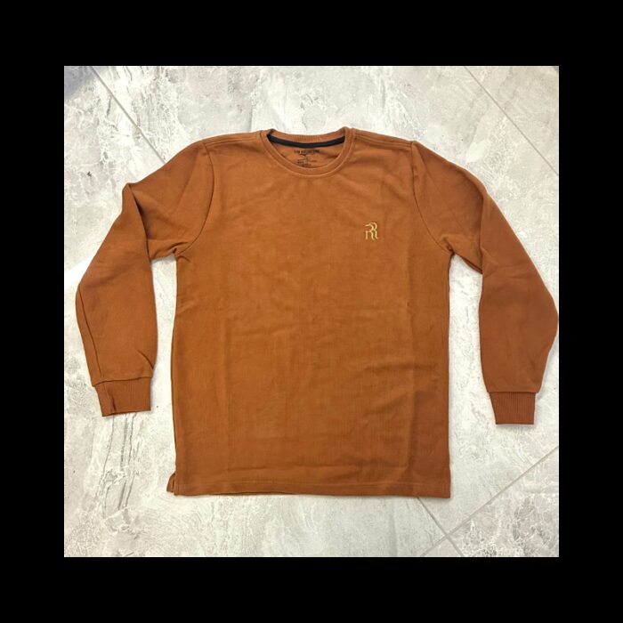 10331668_67db9c488e3ec بلوزة قطنية بأكمام طويلة للرجال لون بني - الصورة 1