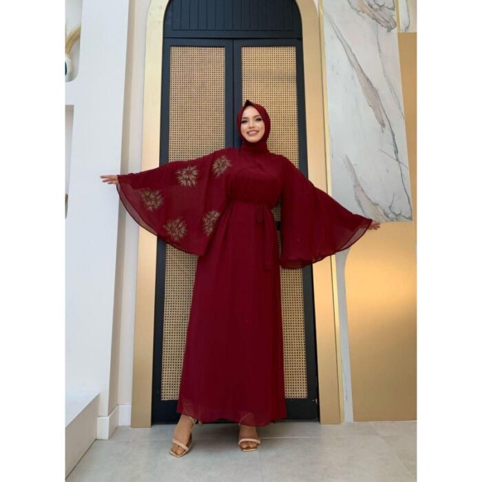 10331725_67db9c607fe41 عباية للنساء لون خمري - الصورة 1