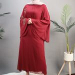 ⁦عباية للنساء لون خمري⁩ - الصورة ⁦7⁩