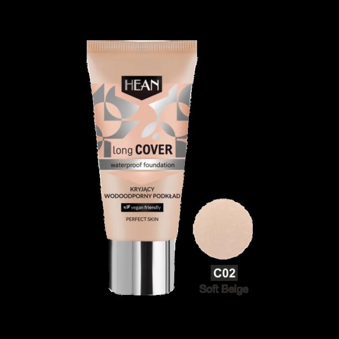 10331908_67db9cfe5ad32 كريم أساس سائل من هين درجة C02 حجم 30مل-Hean Podkład Long Cover Podkład C02 Soft Beige - الصورة 1