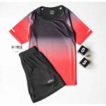 طقم رياضي (ترينغ) مُكون من قطعتين للرجال لون أسود وأحمر من Sami Boutique
