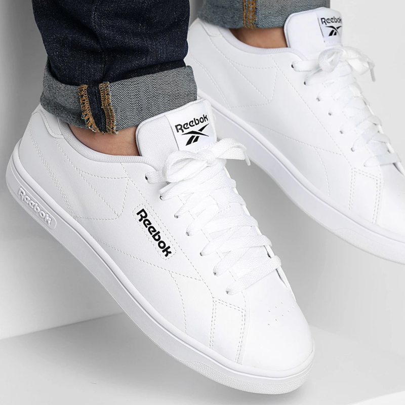 ⁦حذاء ريبوك كورت كلين للجنسين لون أبيض ونعل أبيض - Reebok Unisex' Court Clean Shoes⁩ - الصورة ⁦1⁩