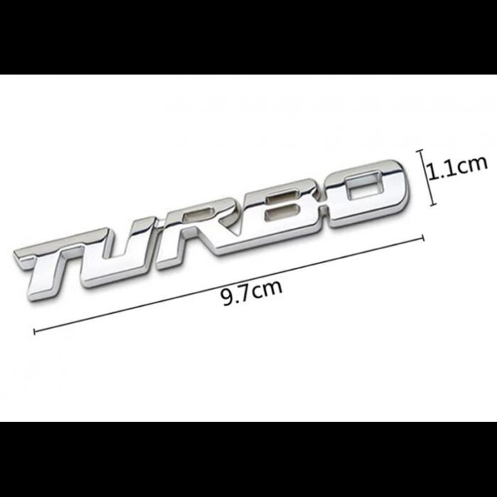 ⁦ملصق سيارات سبورت TURBO لون فضي⁩ - الصورة ⁦3⁩